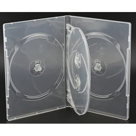4 Way Clear DVD Case 14mm Spine - 50pcs - Games Cases - Vision warehouse