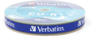 Verbatim CD-R Extra Protection 700MB CD Blanks - Ideal for Photo and Video Recording - Compatible with Any Conventional CD Drive - Pack of 10 Spindle - Games Cases - Vision warehouse